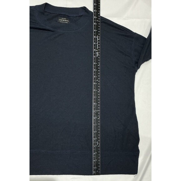 Lucky Brand Sweater Womens Medium Navy Blue Lightweight Casual Preppy - Picture 9 of 9